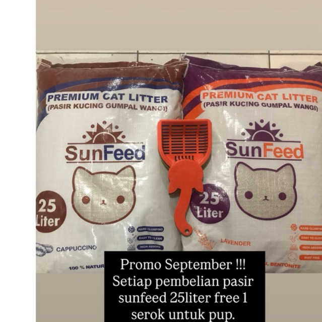 Pasir Kucing Sunfeed 25 Liter Gumpal Aroma Wangi