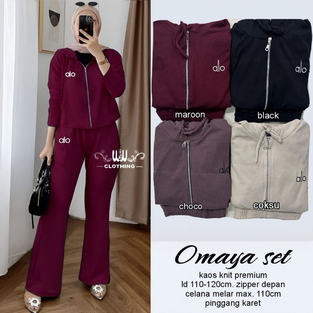 SETELAN BAJU CELANA KNIT • ONE SET KNIT LD 110-120