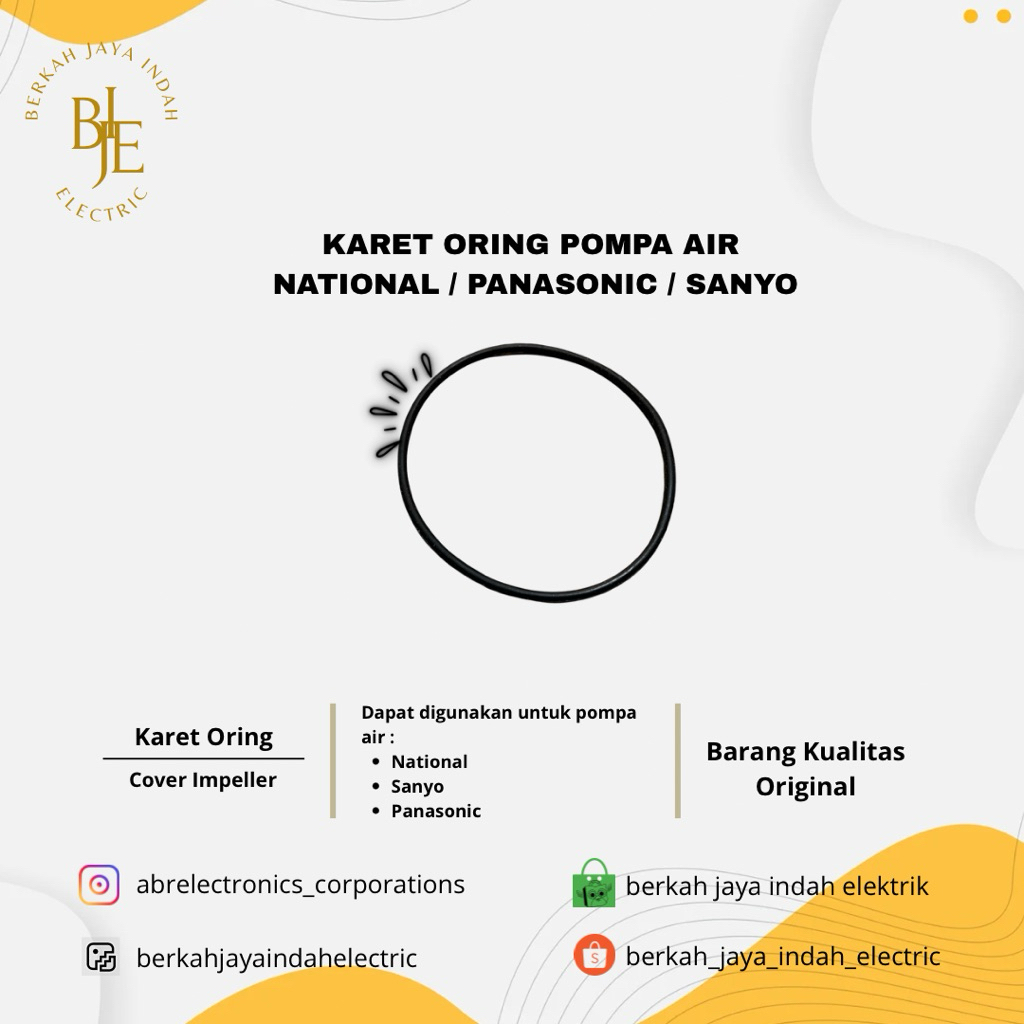 KARET ORING POMPA AIR NATIONAL-PANASONIC-SANYO