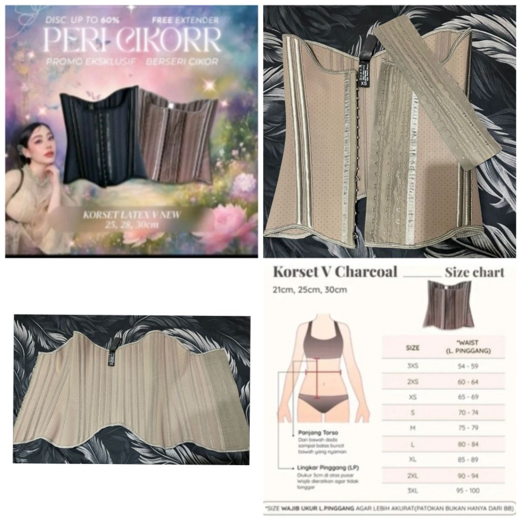 KORSET V CHARCOAL CIKOR