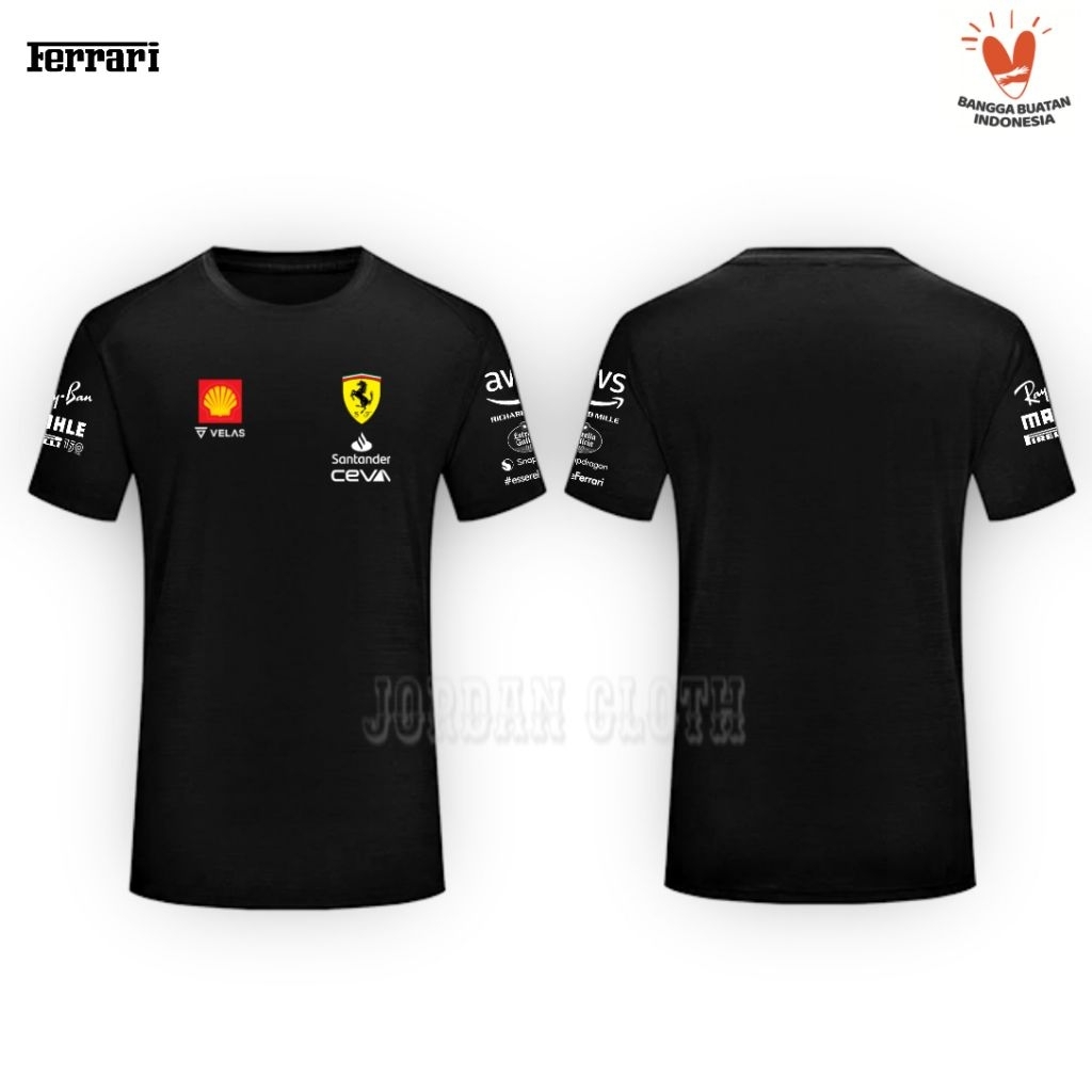 Tshirt Baju Kaos Ferrari Scuderia Team Formula One F1 Racing