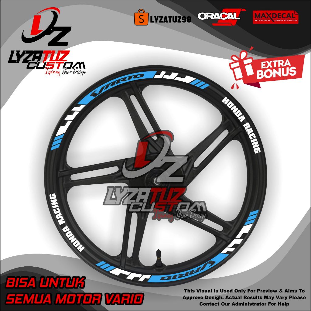 Aksesoris Stiker Cutting Sticker List Velg Motor Honda Vario 125 Vario 150 new Vario 110 Terbaru Lis