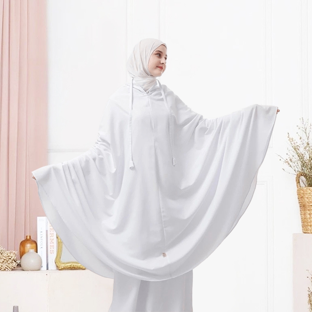 Zayna Mukena Warna Putih Polos Katun Premium Bahan Adem
