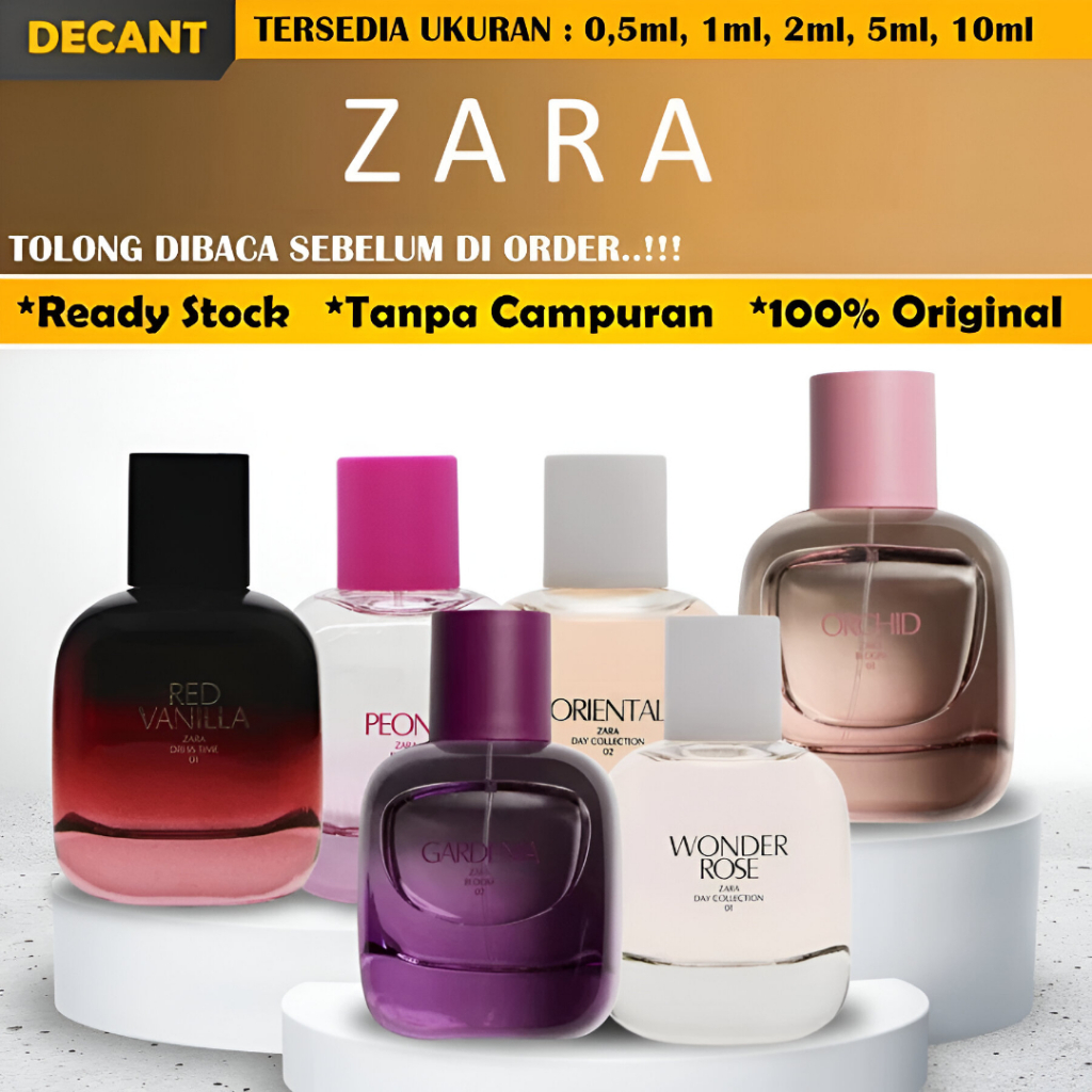 (FREE TESTER) Decant/Share Parfum ZARA Gardenia | Orchid | Black Amber |Tube Rose | Wonder rose