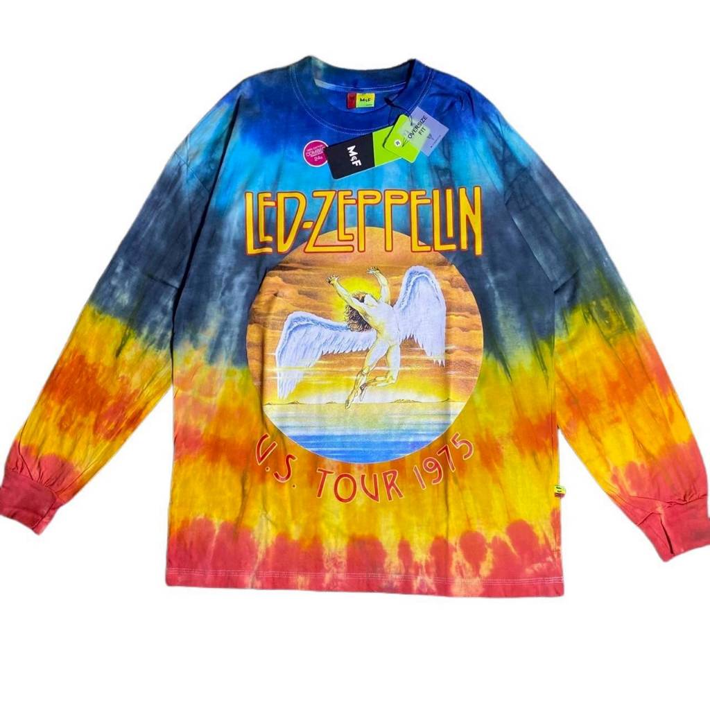 KAOS LENGAN PANJANG T-SHIRT LONG SLEEVE MUSIC LED ZEPPELIN SWAN SONG TIE DYE