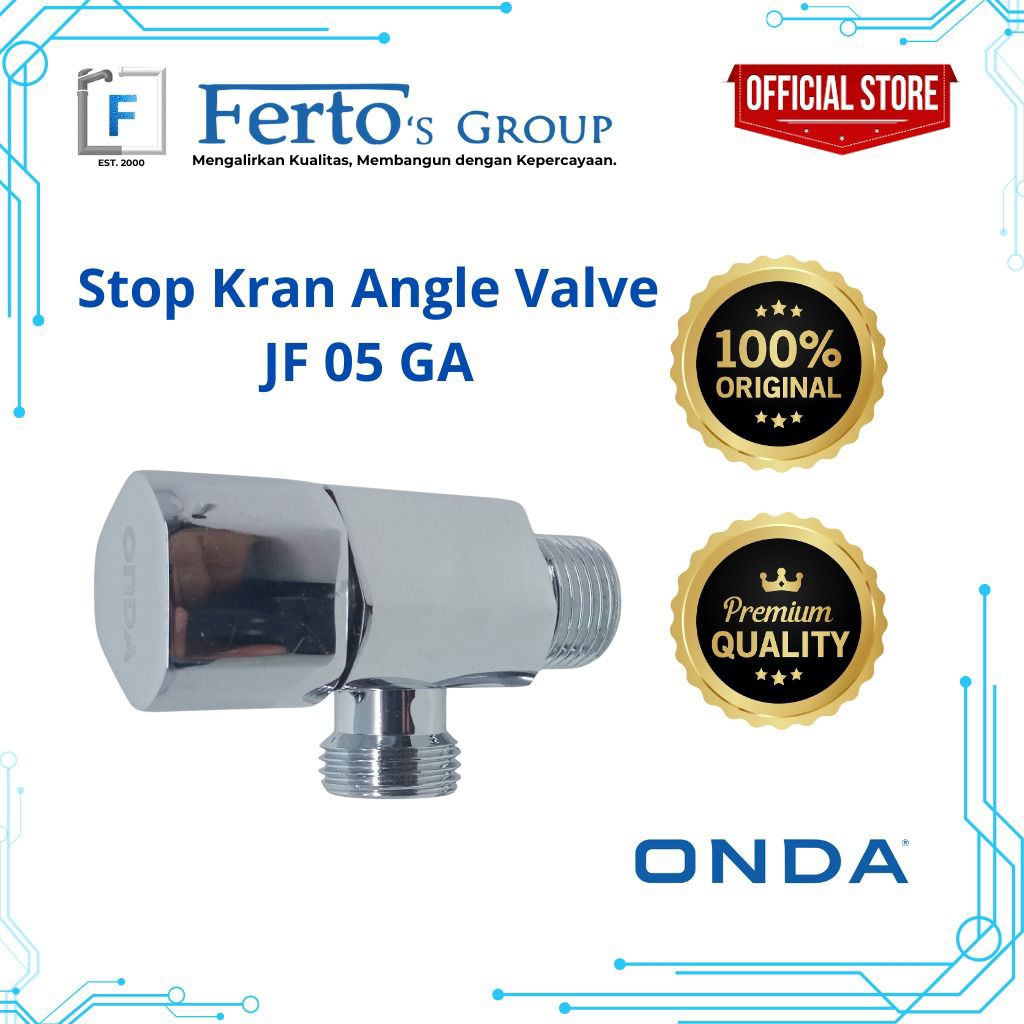 Stop Kran Angle Valve JF 05 GA - Stop Kran Shower Lurus Minimalis Elegan (Kuningan)