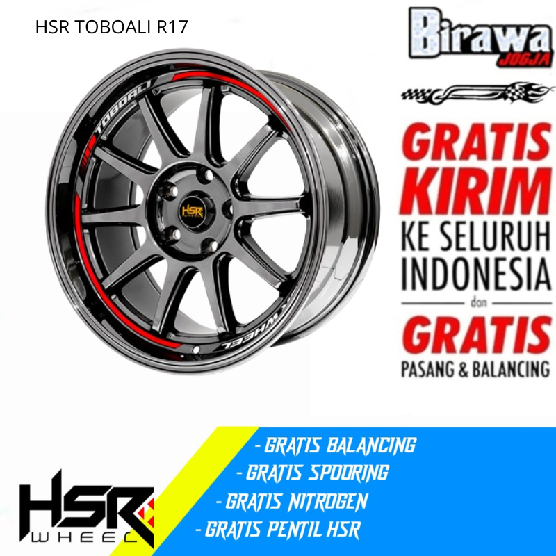 VELG MOBIL RACING RING 17 BLACK CHROME PNP INNOVA, CRV, RUSH, OUTLANDER DLL HSR TOOBOALI R17