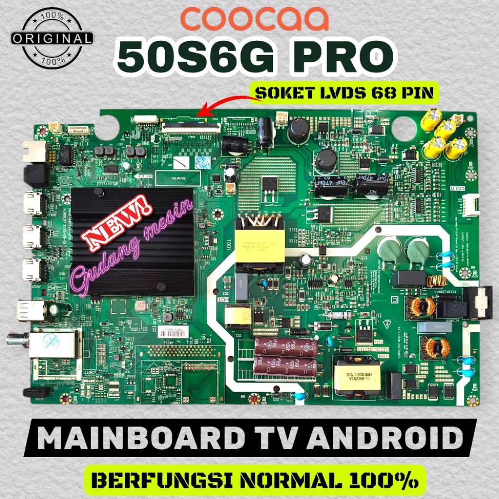 MAINBOARD TV COOCAA 50S6G PRO / MB TV COOCAA 50S6G PRO / MESIN TV COOCAA 50S6G PRO / MODUL TV COOCAA