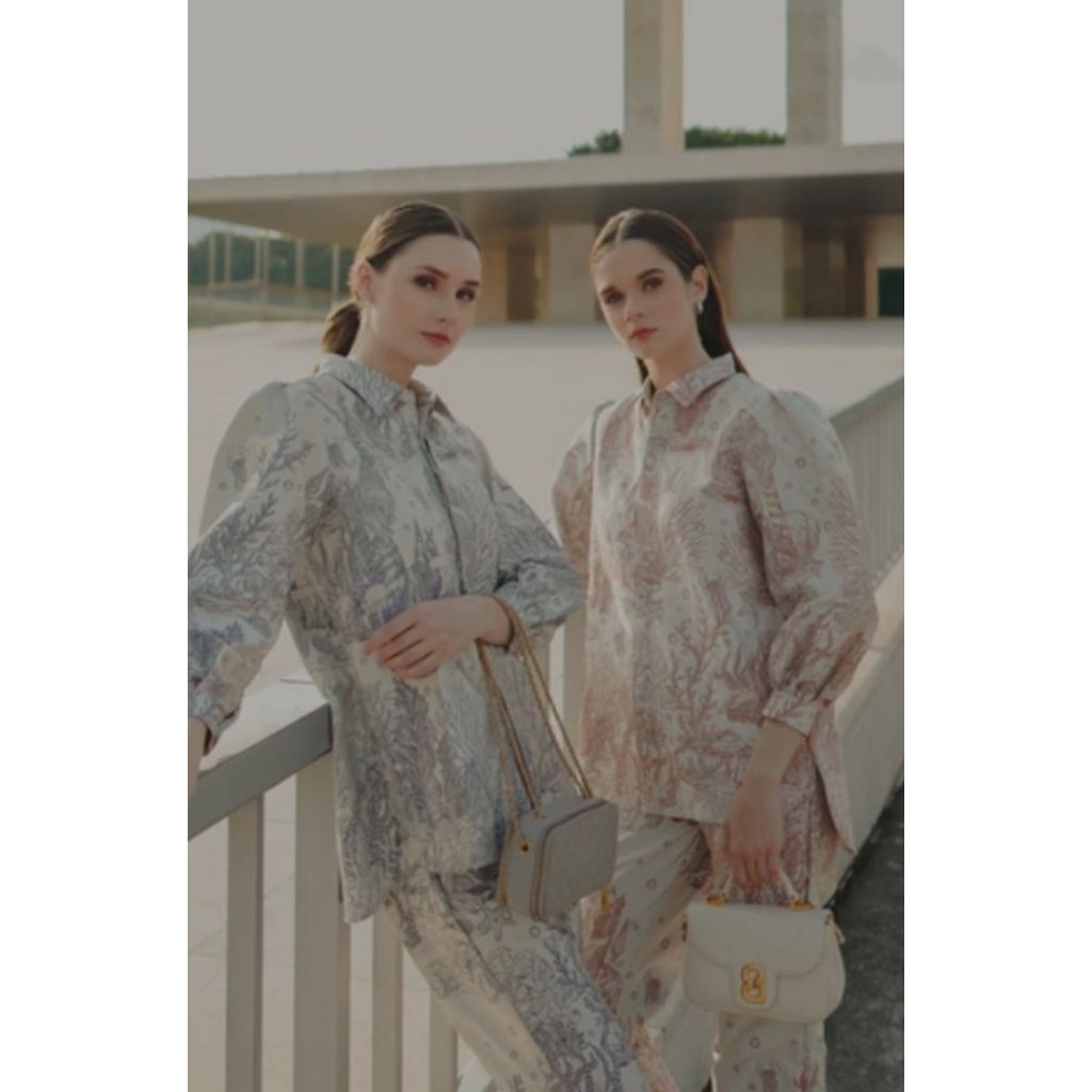 BENANG JARUM EL MAR MINORCA JACQUARD SHIRT BLUE SIZE S