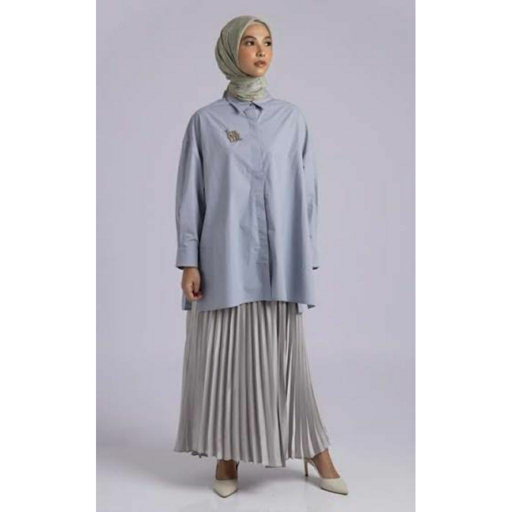 Kamiidea Gale Oversized Top Plain Sky Blush