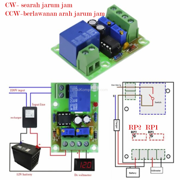 Battery Charger Control Module 12V XH-M601 Pengendali Pengisian Aki