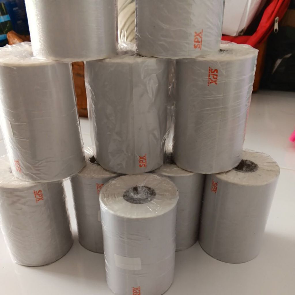 kertas resi printer ukuran 100x120 roll isi 244 pcs ada logo spx