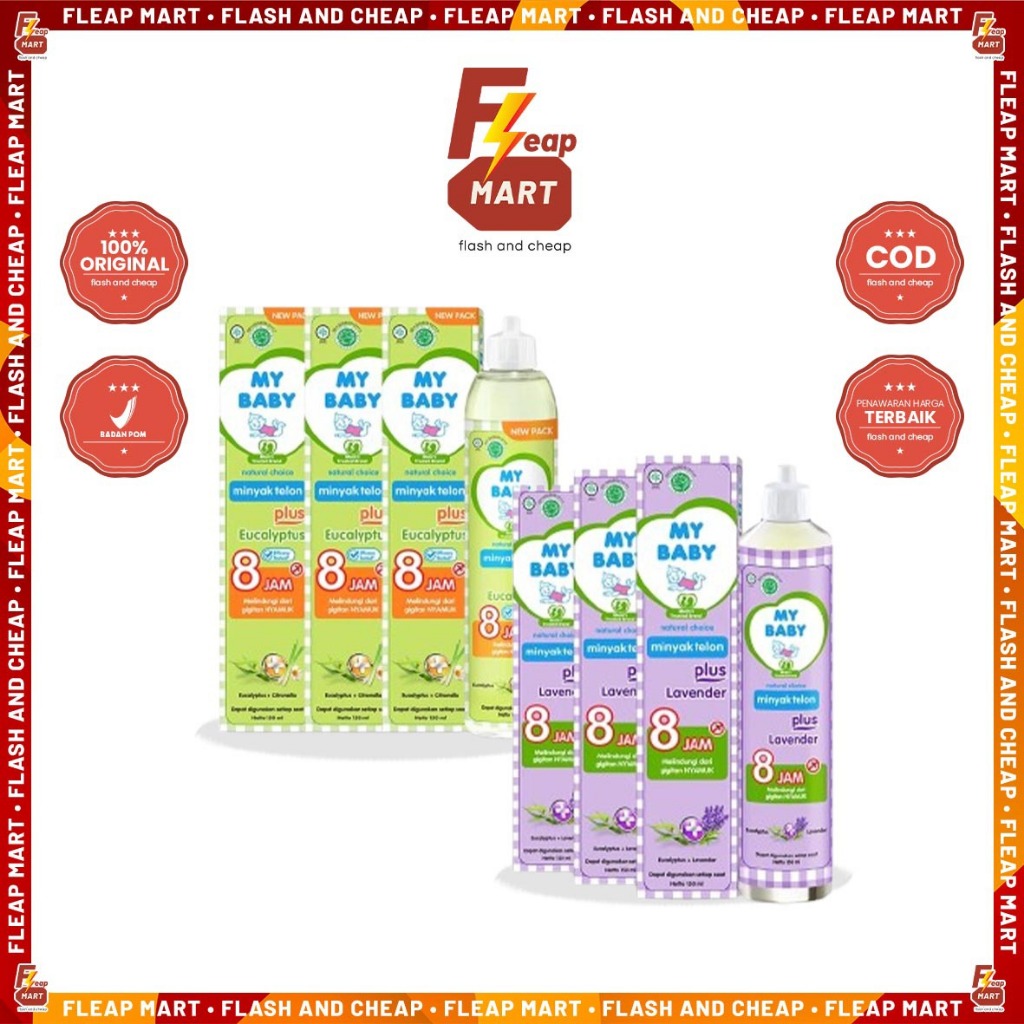 3PCS MY BABY Minyak Telon Plus Eucalyptus & Lavender 150mL