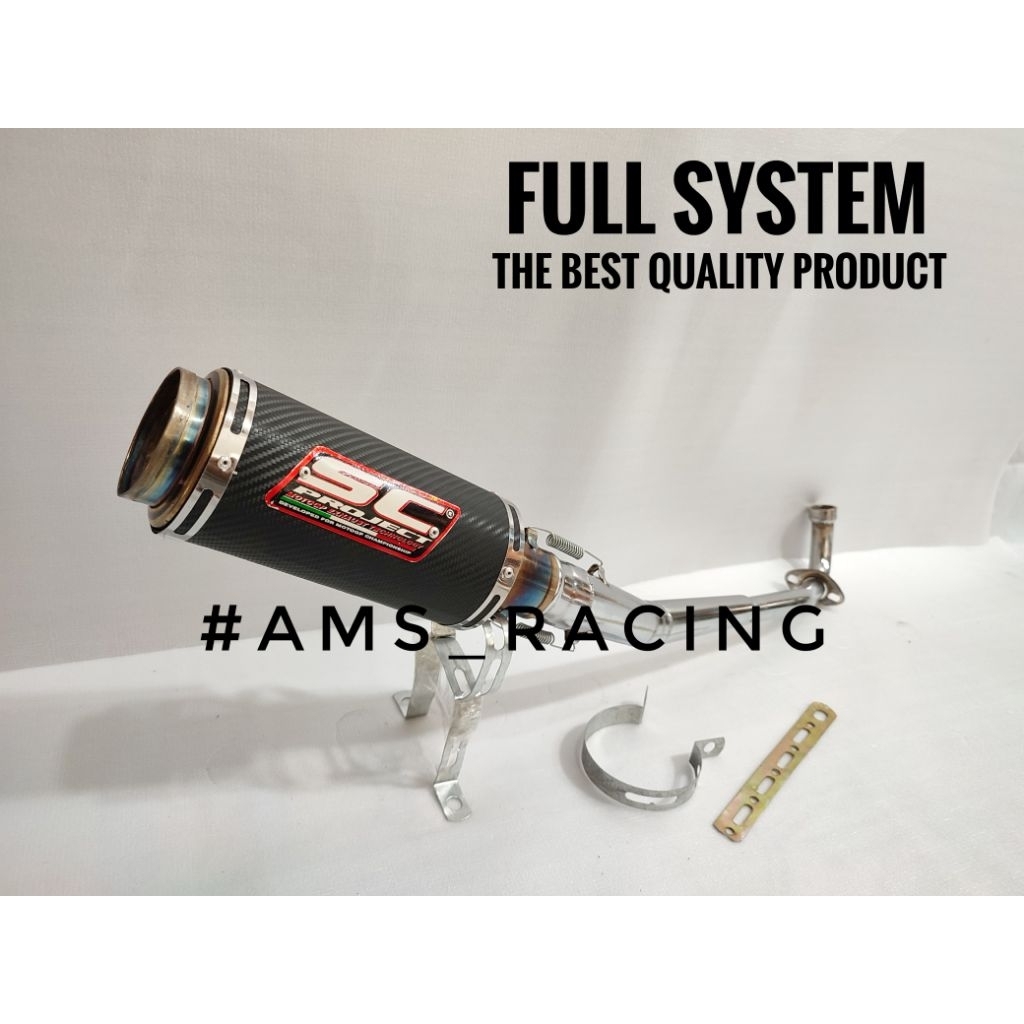 Knalpot Racing SC Karbon All Bebek supra x 110/125/blade/revo/kharisma/jupiter/shogun/smash/astrea/k