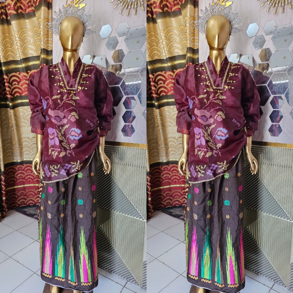 Baju bodo printing lagosi set sarung bordir