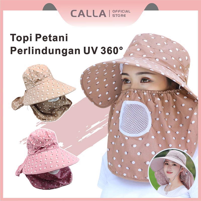 Calla Topi Matahari Lipat Wanita Bertepi Lebar / Topi Matahari Anti UV / Topi Petani Wanita