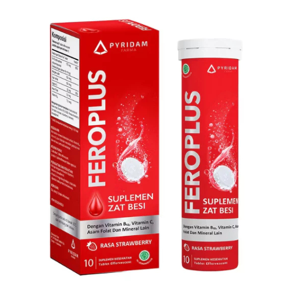 Feroplus 10 Tablet Effervescent / Suplemen Zat Besi Ibu Hamil