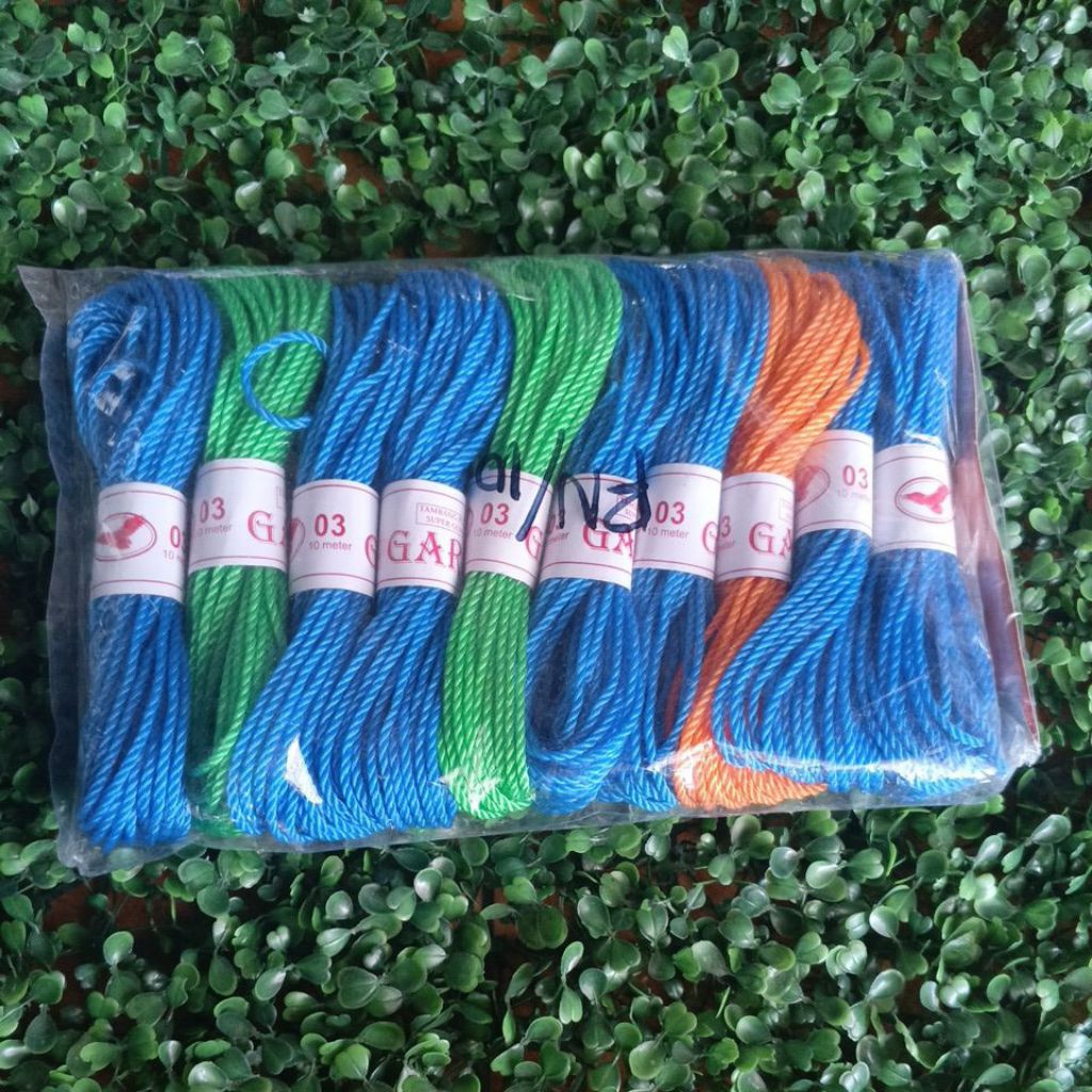 

Tali Tambang Plastik 10Pcs / Tali Tampar 3mm × 10m / Tali Serbaguna