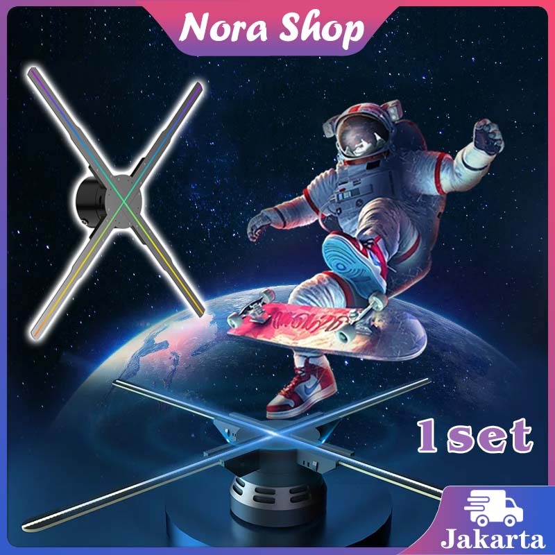 LED Holographic Fan Proyeksi / Iklan Video Animasi 3 Dimensi / Hologram 3D Fan Display