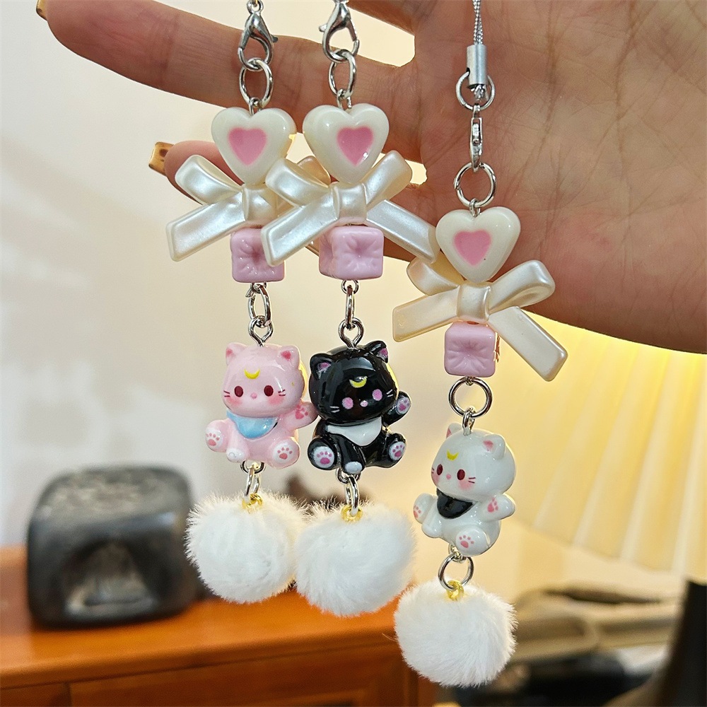 Key Chain/ Cat Keychain/ Phone Keychain/ Keychain Aesthetic/ Gantungan Kunci Motor/ Keychain Couple