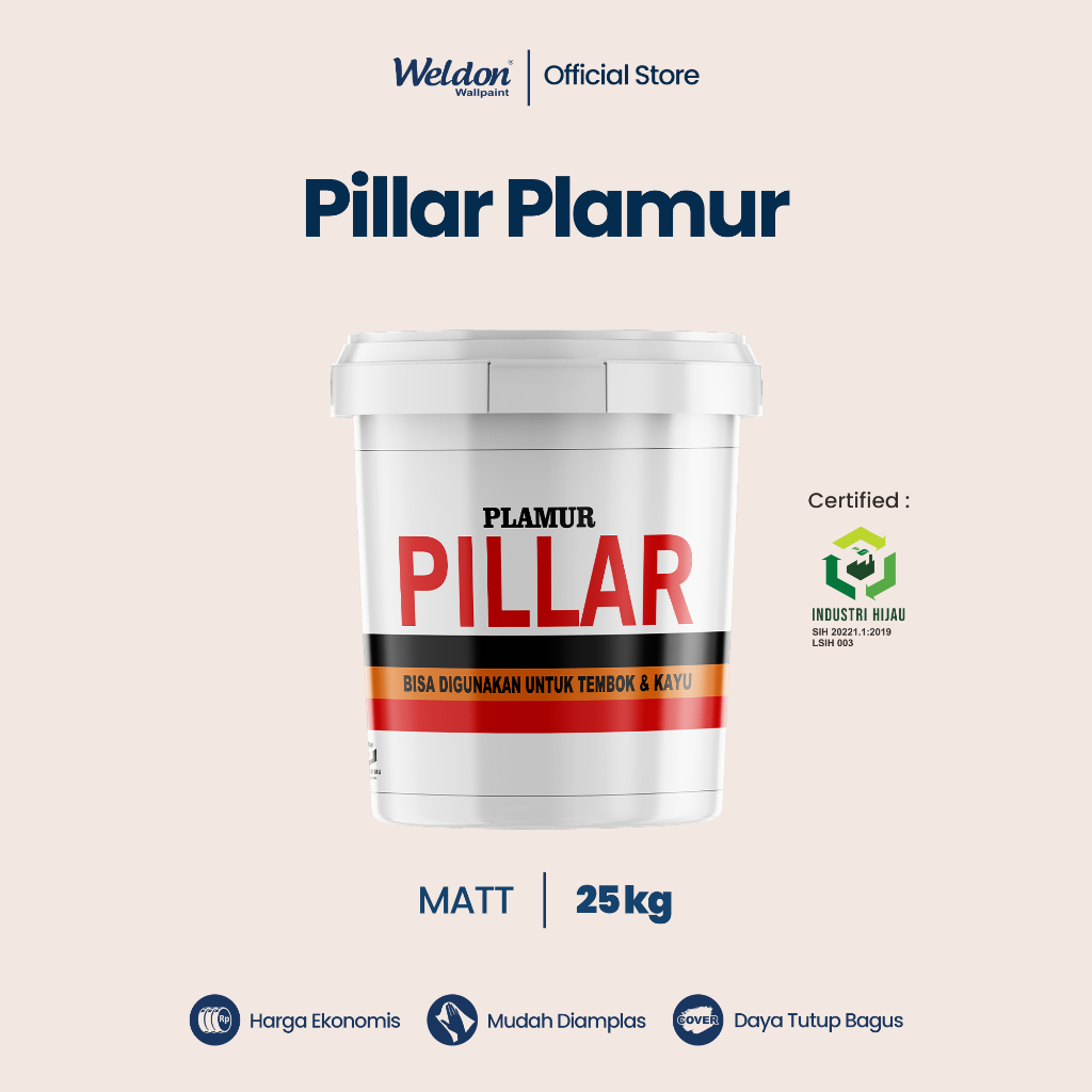 Cat Dempul Tembok & Kayu Weldon Pillar Plamur 25 Kg - Mudah Diamplas