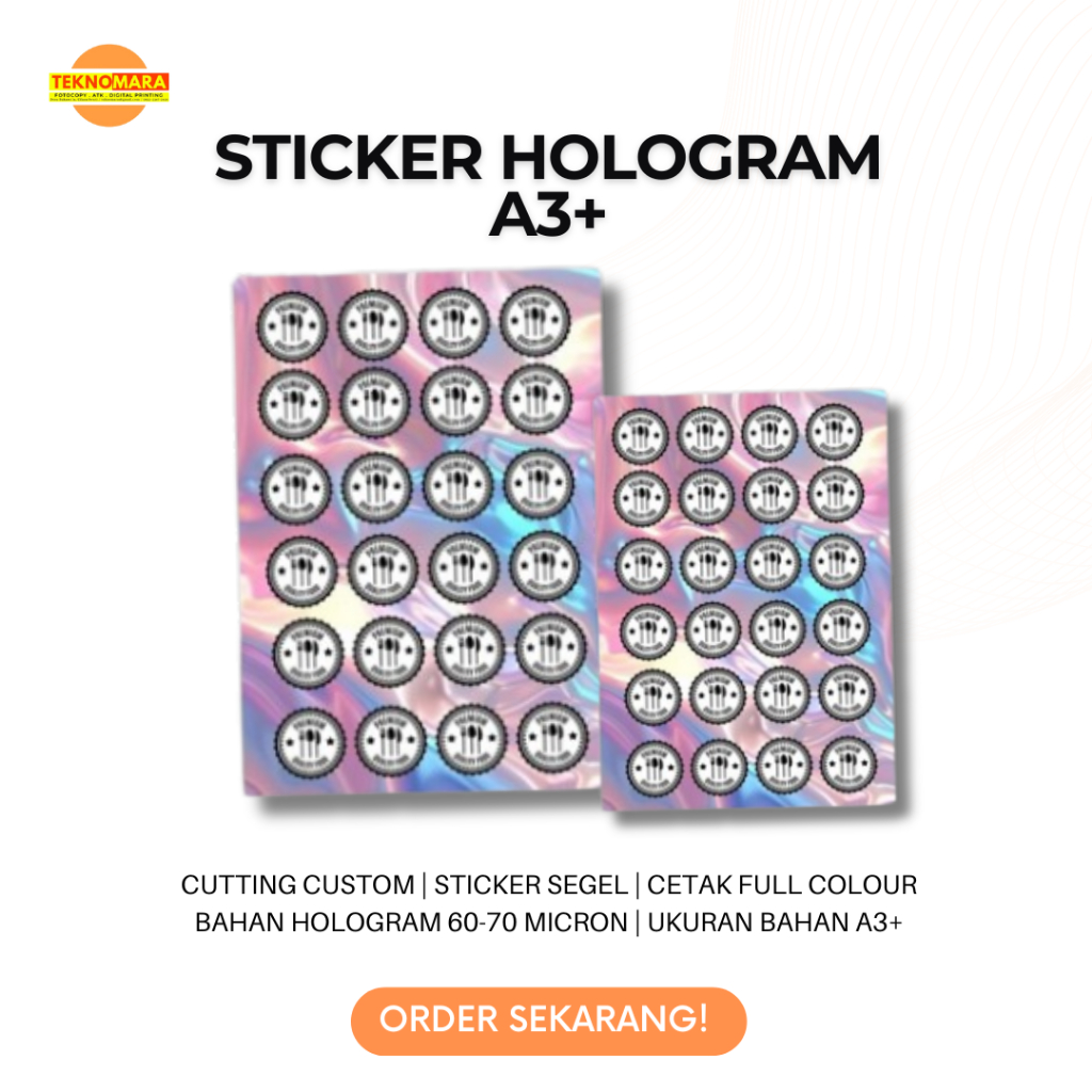 Print Cetak Sticker Label Hologram A3+ & KISS CUT