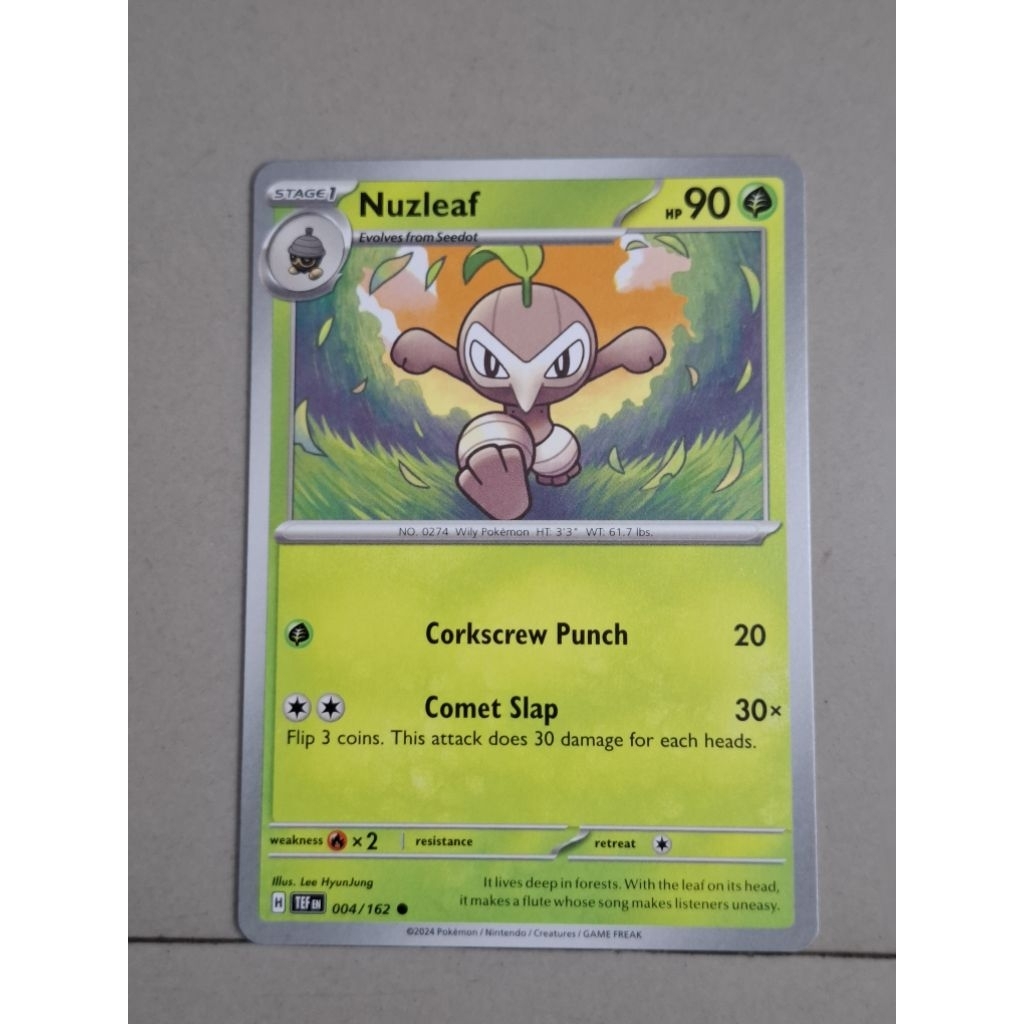 kartu pokemon original common Nuzleaf TEF 004/162