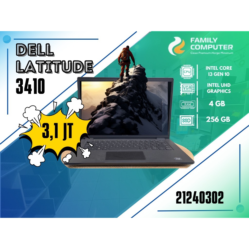 DELL LATITUDE 3410 | INTEL CORE I3 GEN 10 | INTEL UHD GRAPHICS