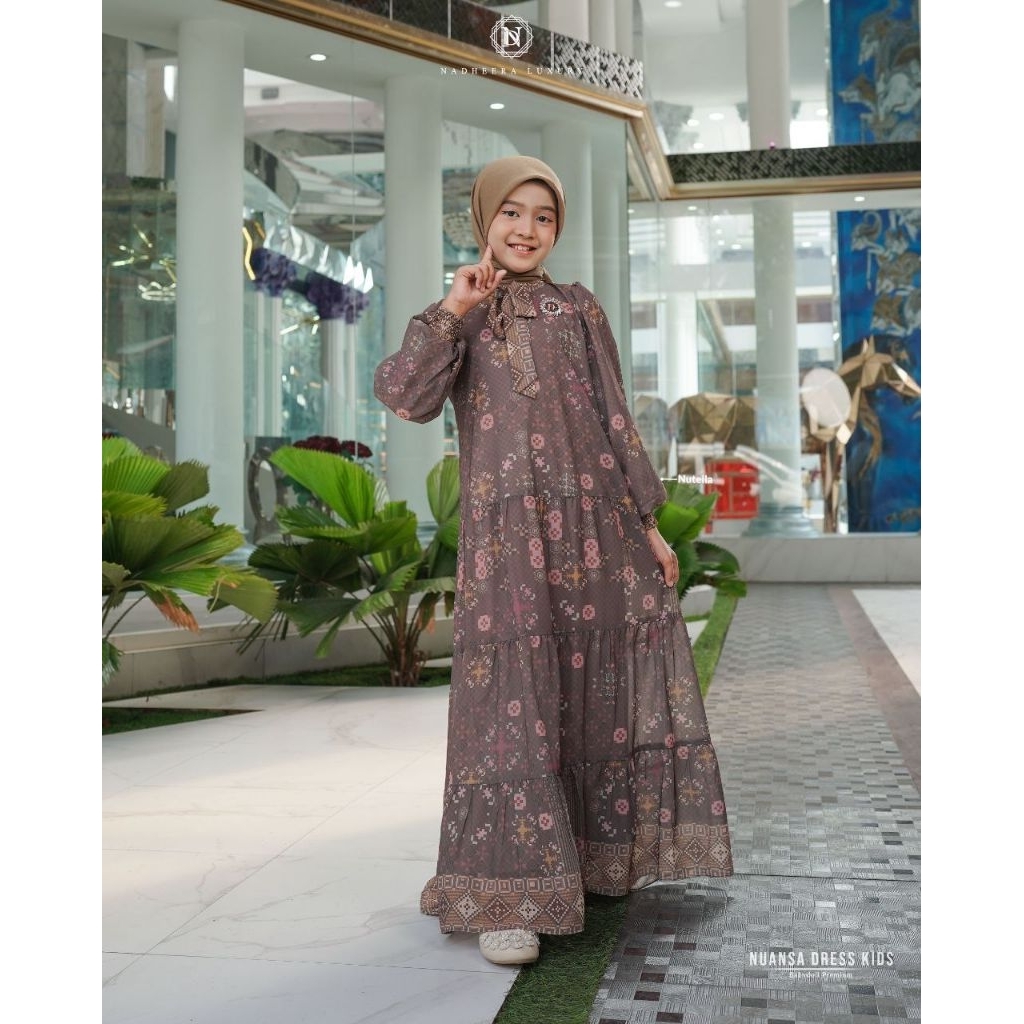 NUANSA DRESS KIDS BY NADHEERA LUXURY √ gamis anak motif √ gamis anak premium √ gamis anak mewah √ ga