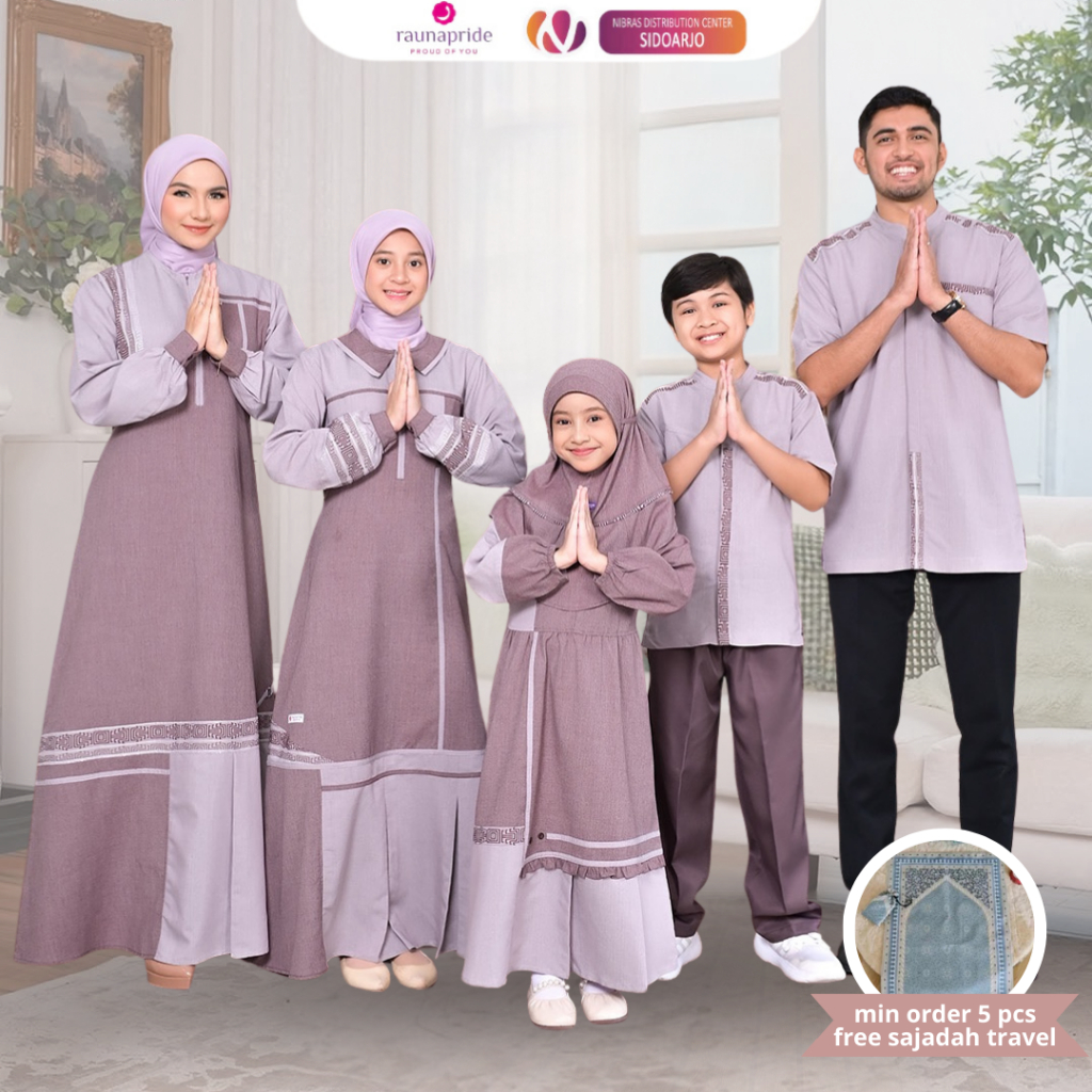 Baju Seragam Keluarga Pesta Pernikahan 2026 - Sarimbit Lebaran Mewah Rauna Kinasih Purple