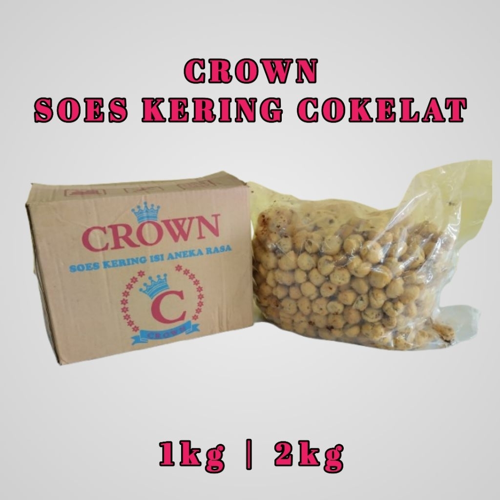 SOES KERING COKELAT CROWN | 1KG | 2KG | CEMILAN | SNACK | MAKANAN RINGAN | COKELAT | KUE KERING