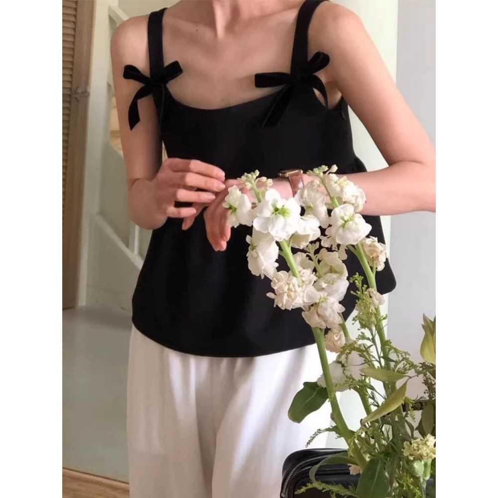 ETHEL COUTURE - Miyera Ribbon Top / atasan tank top blouse blus pakaian wanita cantik lucu pita warn