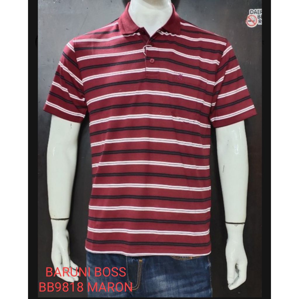 kaos kerah pria dewasa bahan katun brand BARUNI BOSS