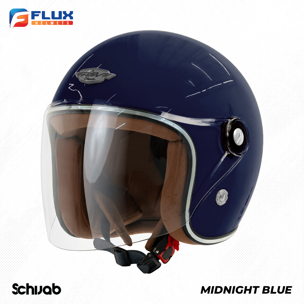 [ORIGINAL RSV] Helm Hijab RSV Retro Classic Helm Half Face - Midnight Blue | Hijab Friendly [Flux]