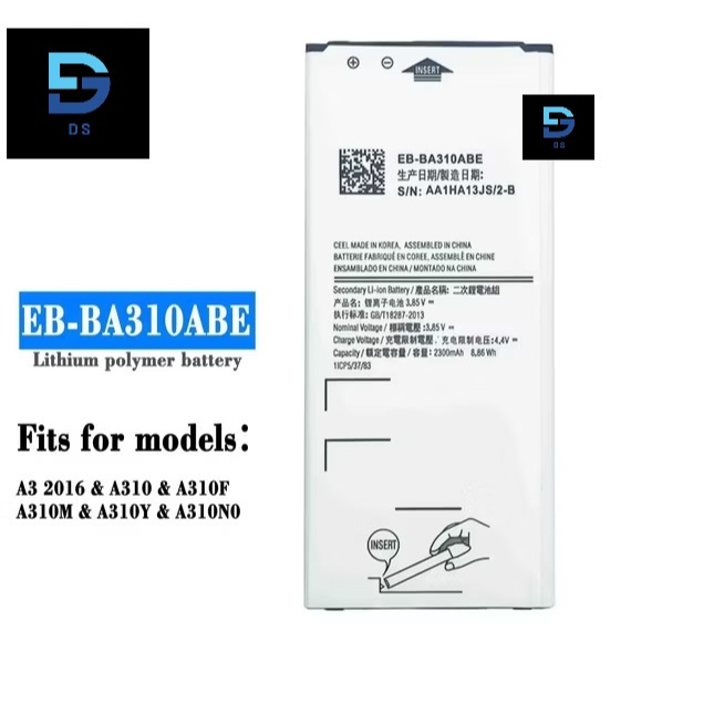 Baterai HP Samsung Galaxy A3 2016 A310 EB-BA310ABE Battery Batrai Batre Original 2 ic Protection