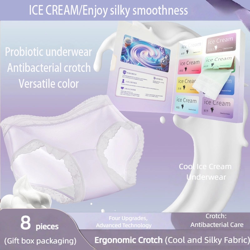 8pcs Kotak hadiah CD Celana Dalam Wanita Antibakteri Fashion lingering sexy transparan celana dalam 