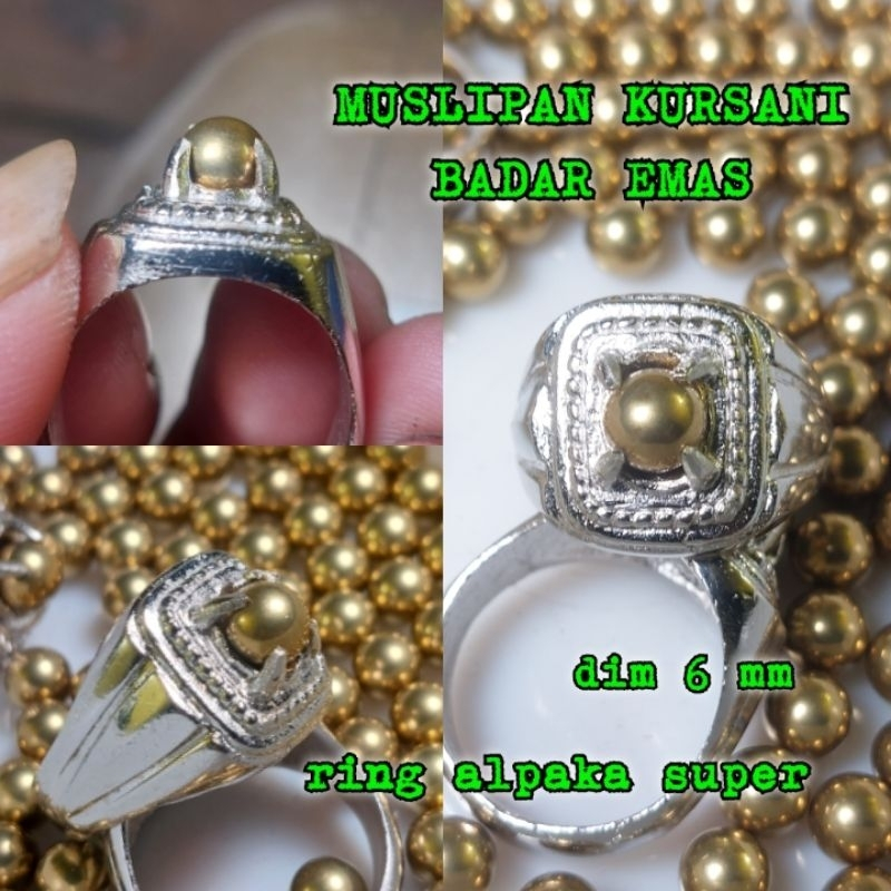 CINCIN BATU BADAR EMAS KURSANI BULAT DIM 6 MM