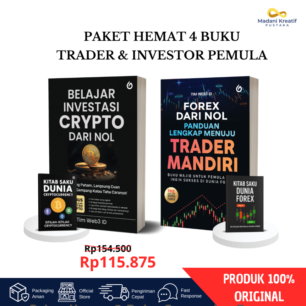 Paket Hemat 2 Buku Belajar Investasi Kripto & Forex PanduanTrading dari Nol untuk Investor Pemula - 