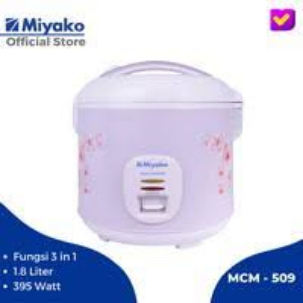 Rice Cooker Miyako MCM 509 Magic Com Miyako 1,8 Liter MCM-509 Magic Com Miyako 3in1 MCM509