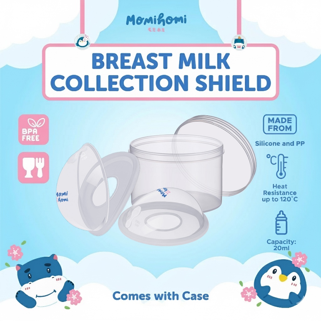 {SILIKON LEBIH KUAT TEBAL} MOMI HOMI Breast Milk Collection Shell tempat / wadah penampung asi Saver