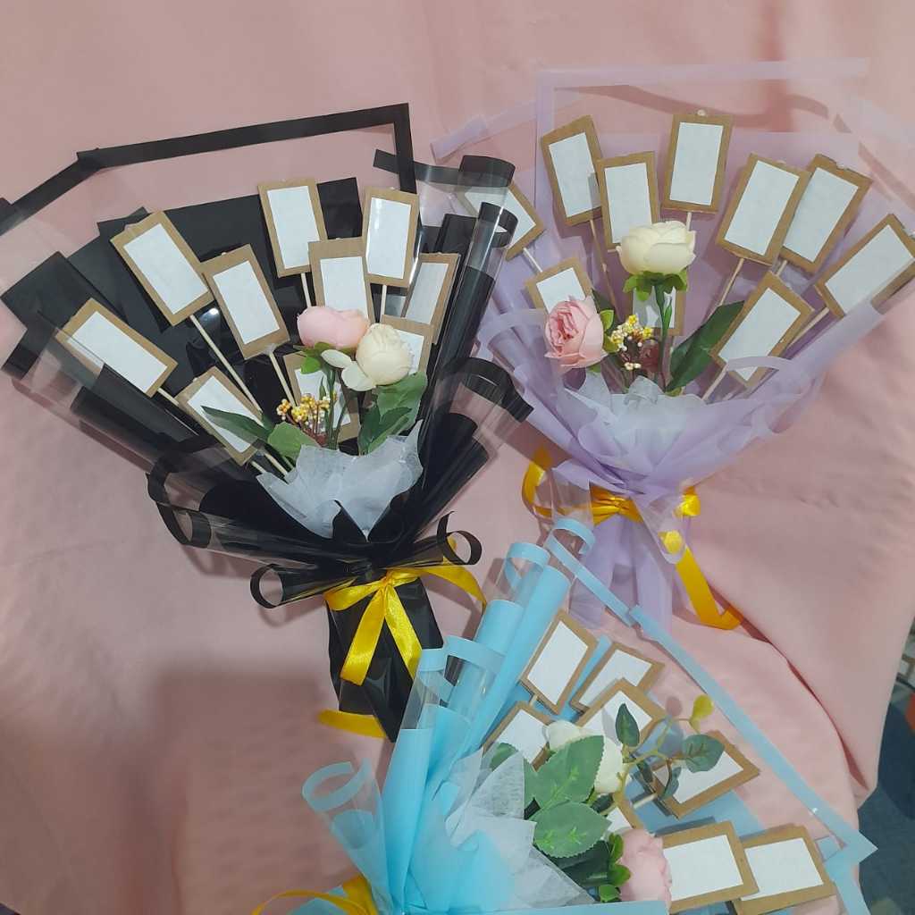 Buket Kosongan Double Tape isi 3, 5 ,10 Stik  tinggal Tempel buket rokok ,snack praktis