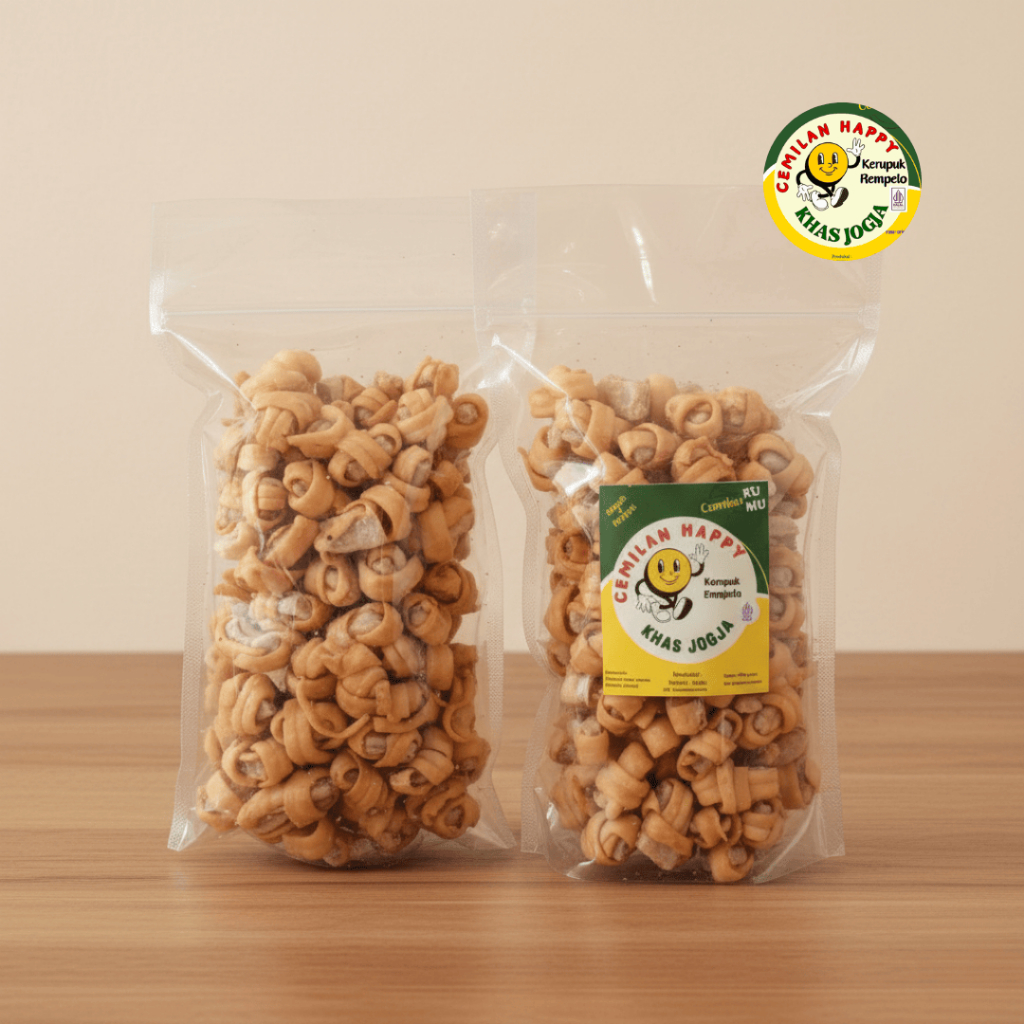 Cemilan Happy Kerupuk Rempelo Rambak Khas Jogja Gurih Renyah 500gr