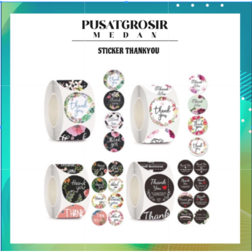 STICKER ROLL THANK YOU KARAKTER LUCU / STIKER TERIMAKASIH