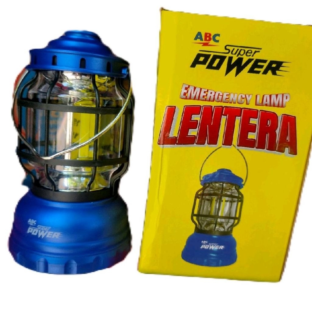 ABC Super Power Lampu Lentera LED Emergency Lamp Pakai Baterai UK AAA 3 PCS Biru