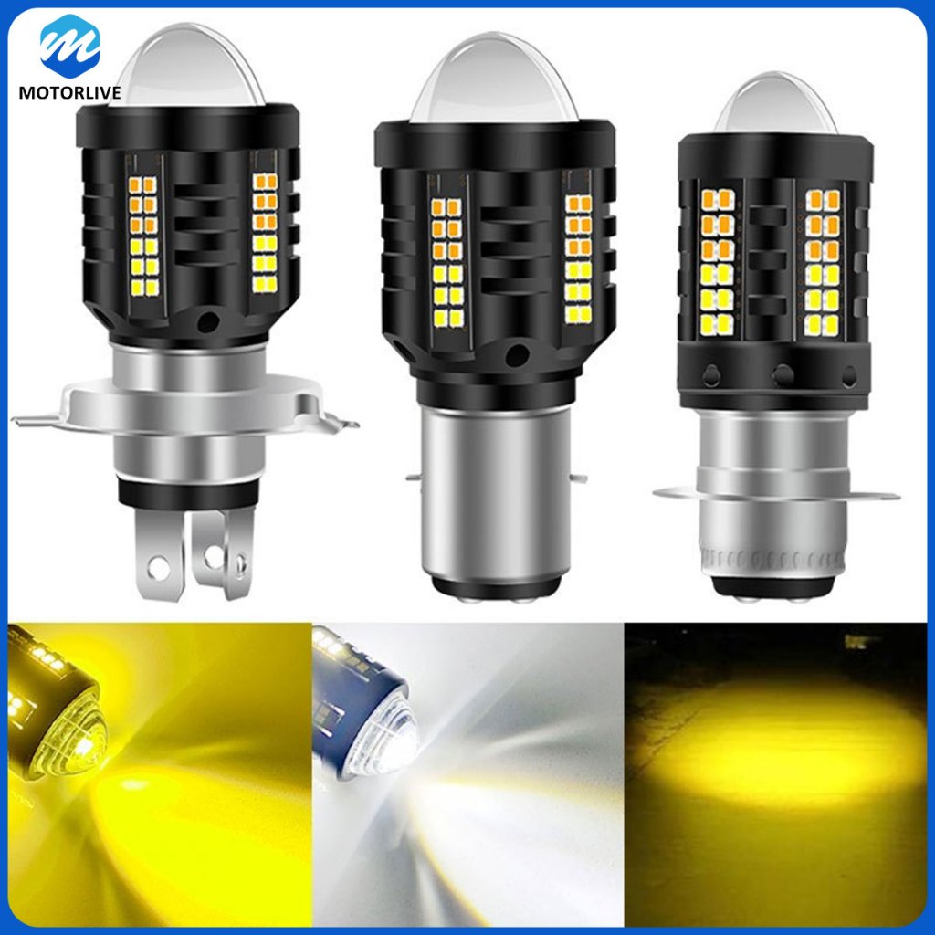 Bohlam Lampu Depan LED H4 BA20D untuk Sepeda Motor 8000LM Hi/Lo Beam 12V 6000K Putih Lampu Kabut Sep