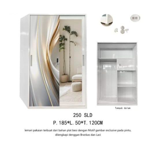 Lemari Pakaian Besi Sleding