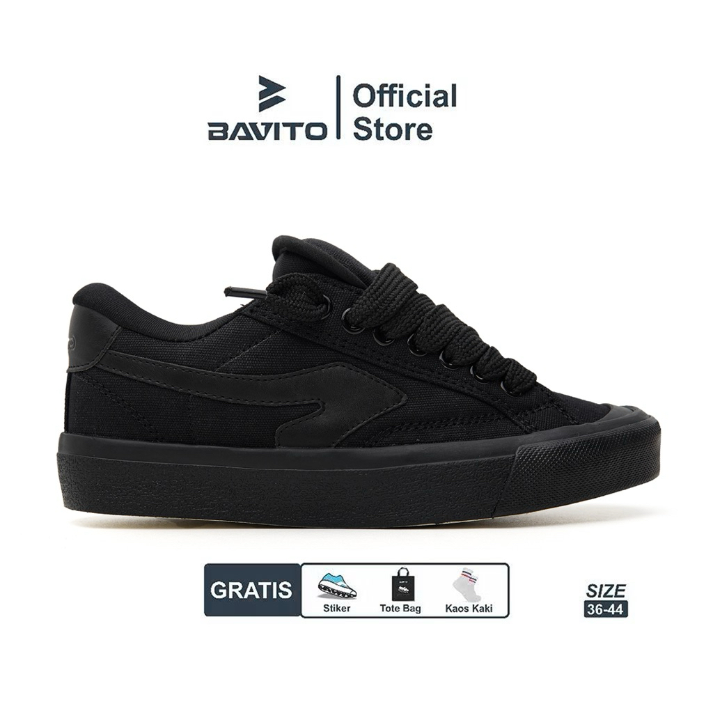Bavito Chunky All Black Sepatu Gemuk Pria Wanita - Sneakers Skena Kasual Shoes