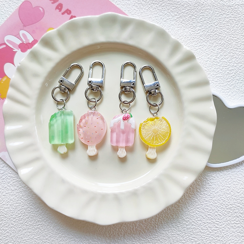 Gantungan Kunci Miniatur Es Krim Gigitan yang Imut dan Seru untuk Tas
