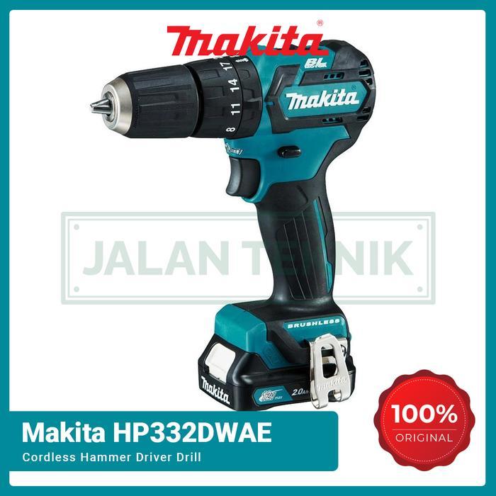 Mesin Bor Baterai Makita HP332DWAE Cordless Hammer Driver Drill Makita HP 332 DWAE