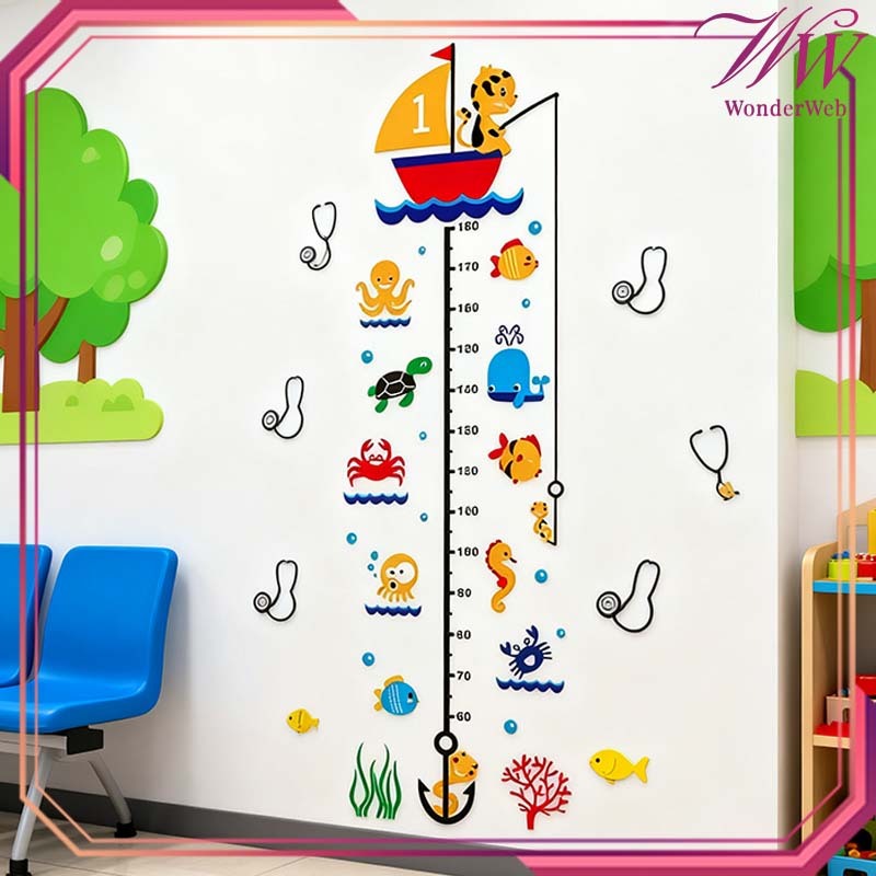 Sticker Ukur Tinggi Badan Anak Set Poster Tinggi Badan Anak Anak Ukur Tinggi Badan Anak